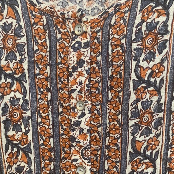 Lucky Brand Boho Paisley Blouse M - Picture 4 of 7